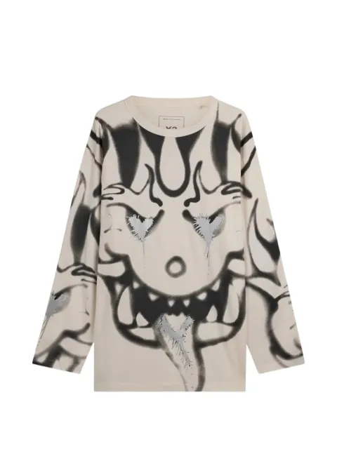 Y-3 Chito graphic long sleeve tee Neutrals KX3815