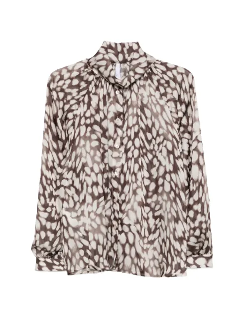 IMPERIAL abstract-print gathered blouse Brown CPC1MIA