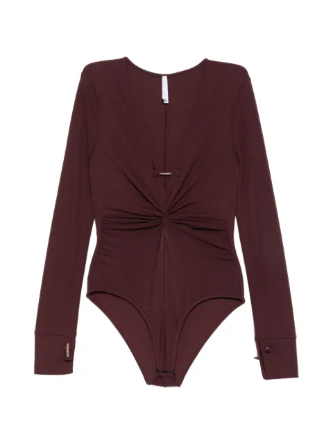 IMPERIAL twist-detail V-neck bodie Red B294MJZ