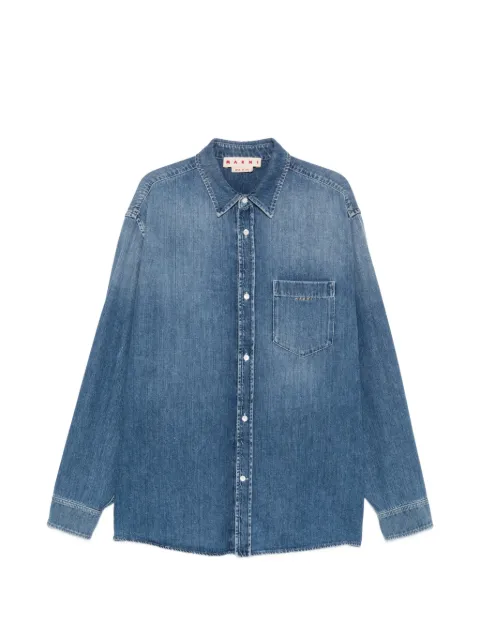 Marni logo-embroidered chest-pocket shirt jacket Blue CUJU0396A0USCZ43