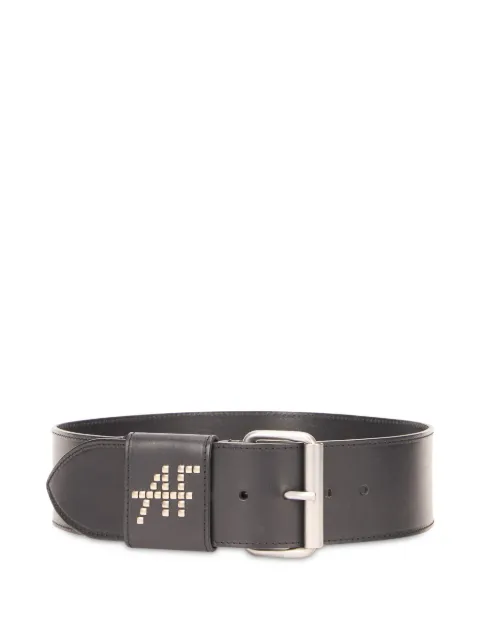 Alberta Ferretti logo-stud leather belt Black A30116691