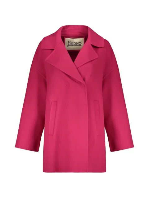 Herno wide-collar double-breasted coat Pink CA000499D33382