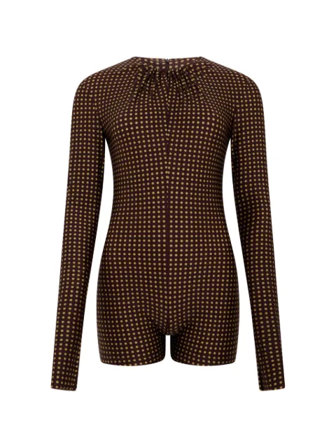 Philosophy Di Lorenzo Serafini polka-dot long-sleeve jumpsuit Brown A11037152
