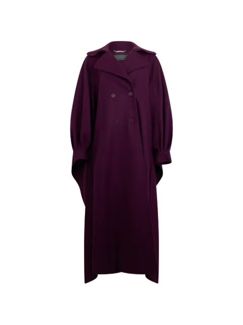 Alberta Ferretti wide-sleeve double-breasted coat Purple A06055130