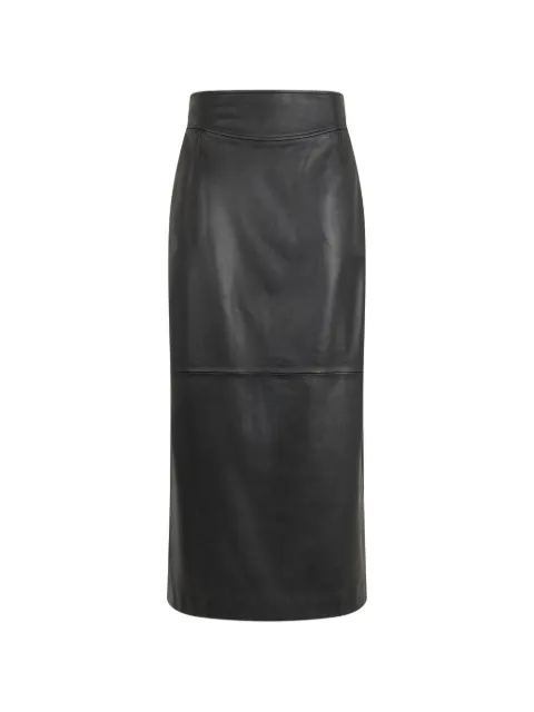 Alberta Ferretti leather pencil midi skirt Black V37035175