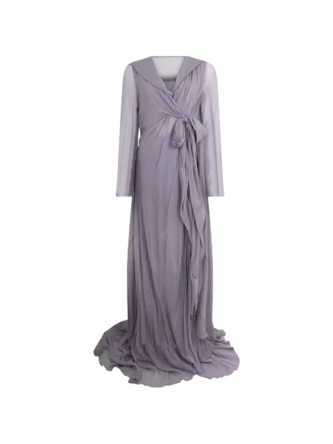 Alberta Ferretti hooded silk maxi dress Purple A04306614