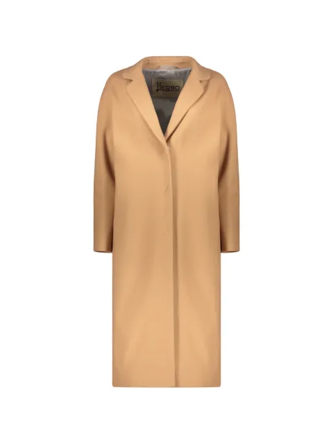 Herno notched-collar single-breasted coat Neutrals CA00003DO39601