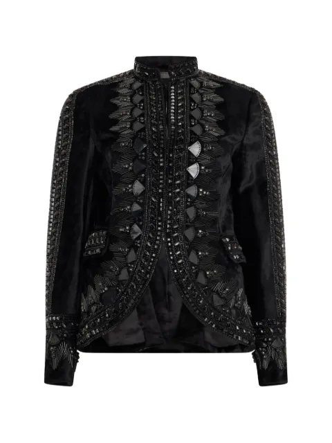 Alberta Ferretti embroidered bead-embellished jacket Black A05205154
