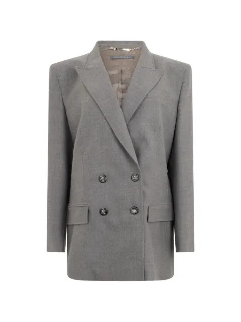 Alberta Ferretti double-breasted structured-shoulder blazer Grey A05165123