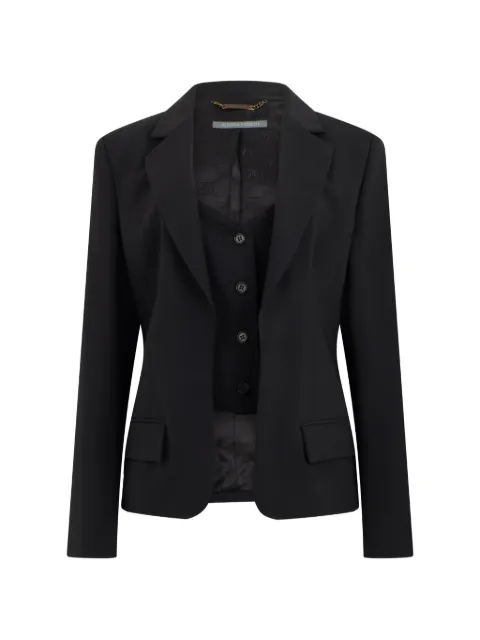 Alberta Ferretti peak-lapel layered-waistcoat blazer Black A05016628