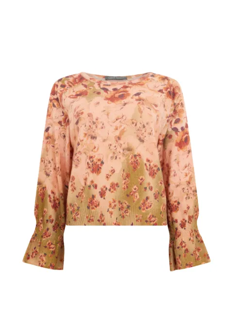 Alberta Ferretti floral-print flared-sleeve sweater Pink A09286602
