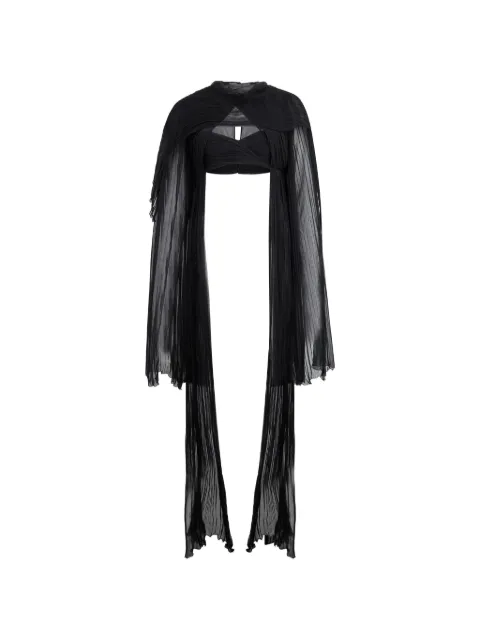 Alberta Ferretti pleated silk-chiffon top Black A02215114