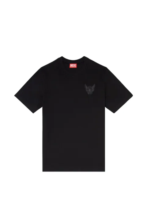 Diesel cotton T-shirt with chest logo motif Black A251270QIAM