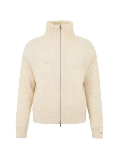 Herno zip-up high-neck cardigan Neutrals MC00033DR70222