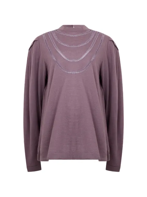 Alberta Ferretti open-knit long-sleeve sweater Purple V09256603