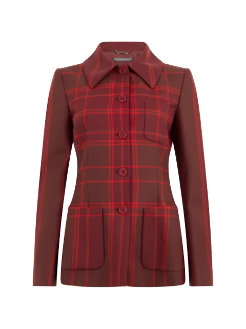 Alberta Ferretti plaid button-up jacket Red A05095127