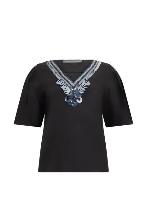 Alberta Ferretti sequin-embellished embroidered top Black A02315185