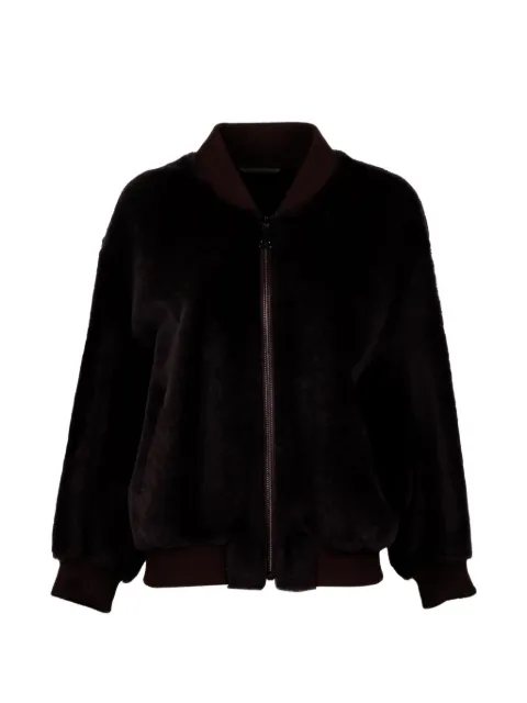 Simonetta Ravizza zip-up bomber jacket Black F06JA395H21221