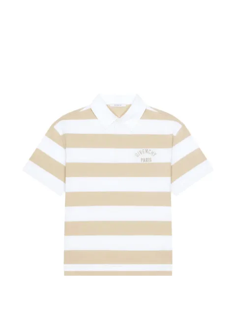 Givenchy striped polo in cotton with Givenchy Paris embroidery Neutrals BML01B3YTG