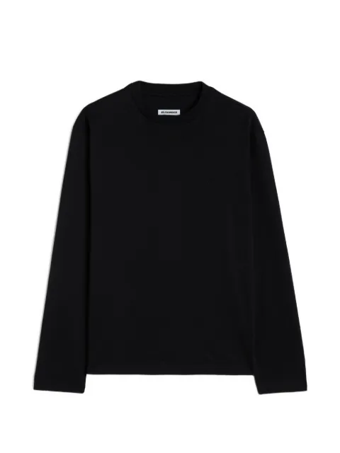 Jil Sander 3-pack long-sleeved cotton t-shirt set with embroidered Jil Sander monogram Black J22GC0271JTN254