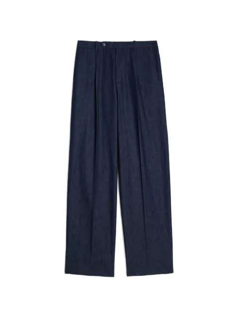 Jil Sander relaxed-fit lightweight-cotton-chambray trousers with front pleats Blue J22KA0371J45348