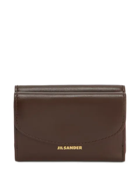 Jil Sander Cannolo leather mini wallet and coin purse with embossed Jil Sander logo Brown J66UI0005P4840