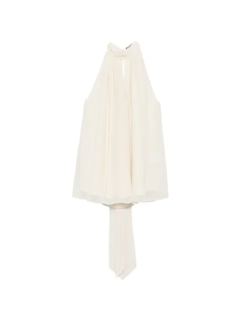 ROTATE BIRGER CHRISTENSEN pleated halterneck top Neutrals 11666025702570