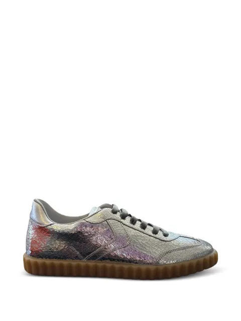 Voile Blanche cracked-effect sneakers Silver 2018630410Q17LAMINATEDGOATSKINMETALLICGLIGHTSILVER