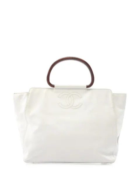 CHANEL Pre-Owned 1997-1999 Caviar CC tote bag White NZ2MDJ13YC3FQRQB