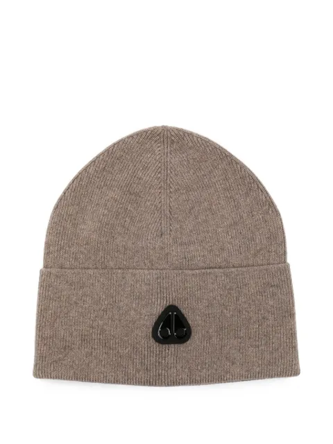 Moose Knuckles Frost logo-patch beanie hat Neutrals M36MA540