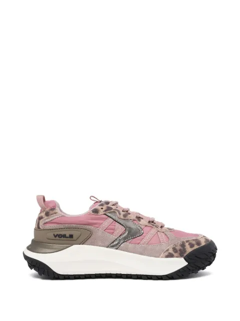 Voile Blanche leopard-print panelled sneakers Pink 2019698090M01SUEDENYLONLEOPRINTANCIENTROSE
