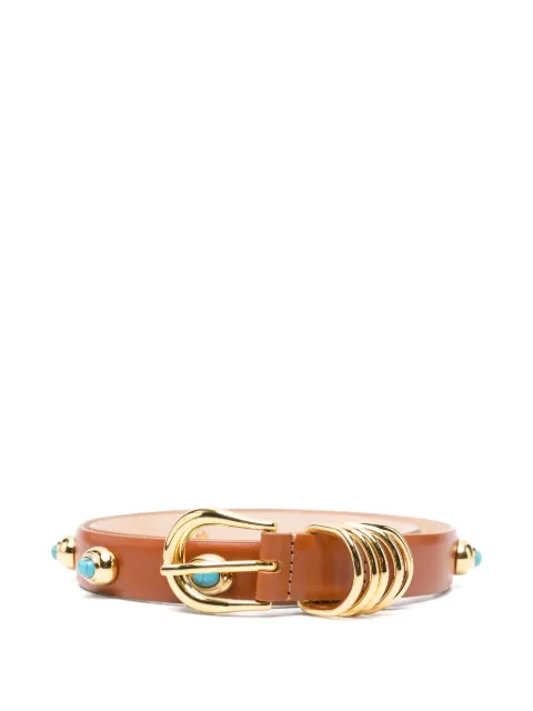 Déhanche The Hollyhock Stone leather belt Brown HOLLYSTONE