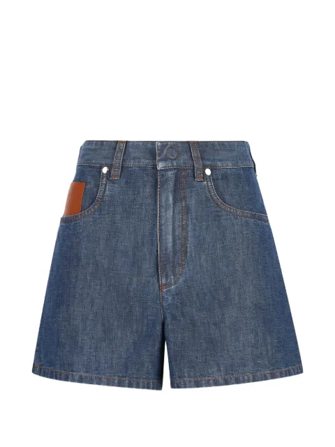 FENDI high-waisted knee-length shorts Blue CFLP861AW8