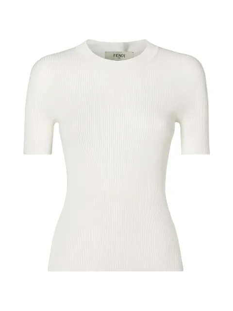 FENDI ribbed short-sleeve sweater White CFZXF22