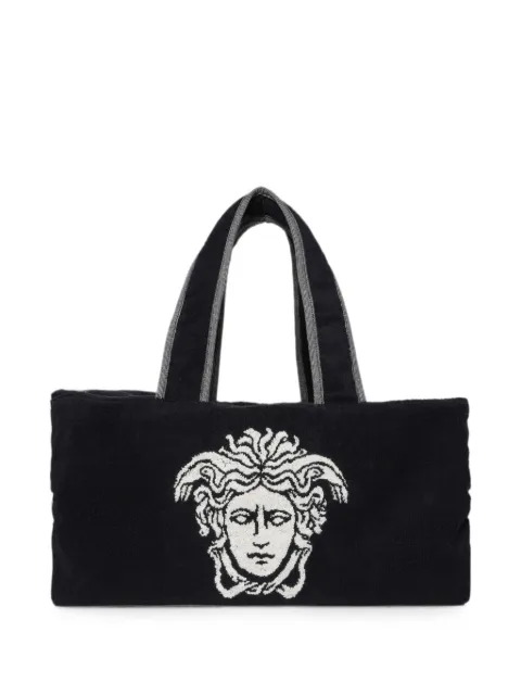 Versace Home Terry cloth head logo-print gym bag Blue 10253371A177672U2I0