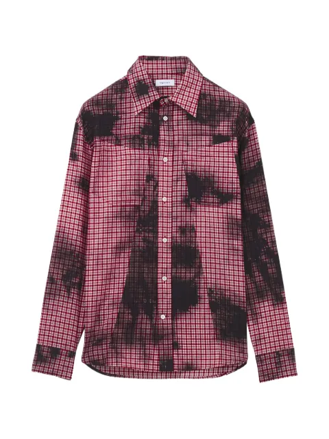 Alexander McQueen flannel check tie-dye shirt Red 873337QOABV