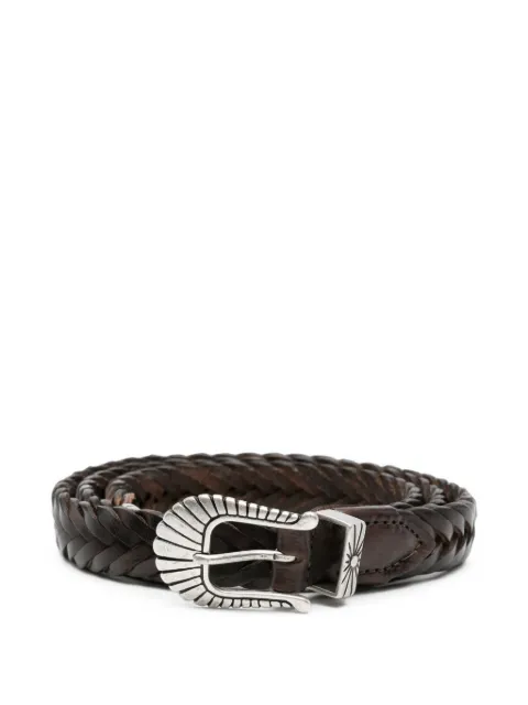 ERALDO braided leather belt Brown TRECCIA025