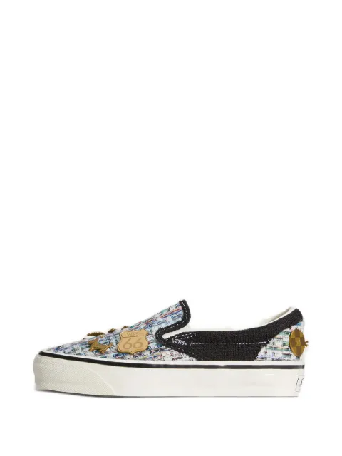 Vans Classic Premium charm-embellished tweed slip-on sneakers Black VN000D9WY28