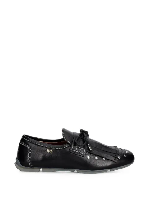 Wales Bonner studded fringed loafers Black WBW46000A23010999