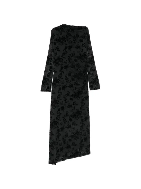 IMPERIAL floral-print devoré-effect midi dress Black AFFFMDJ