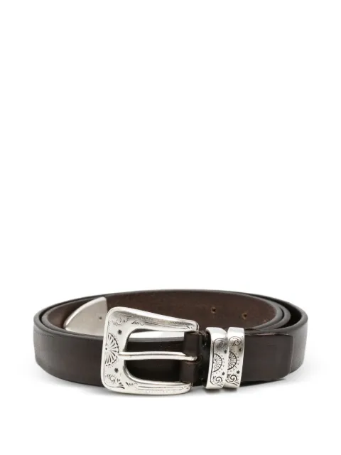 ERALDO engraved-buckle leather belt Brown 33025