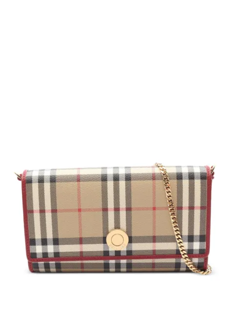 Burberry Pre-Owned 2000-2025 House Check Coated Canvas Wallet On Chain crossbody bag Neutrals XNB3WQH2EC2ZUV79