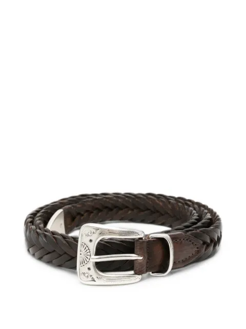 ERALDO braided leather belt Brown TRECCIAUM25