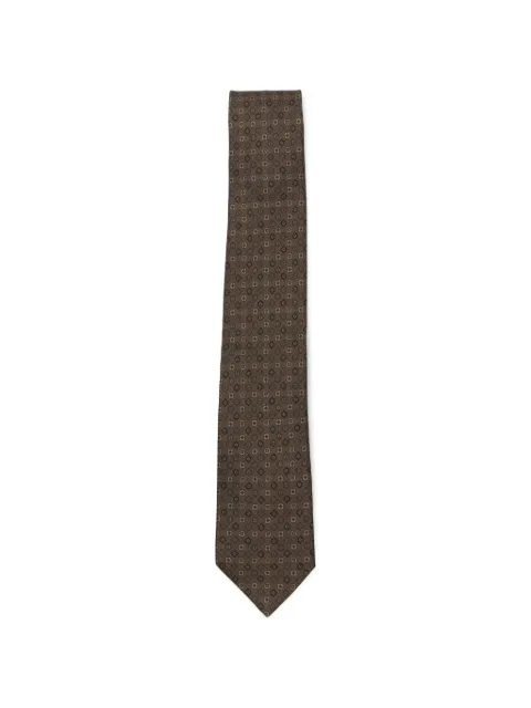 Ferragamo geometric-pattern tie Brown 797326