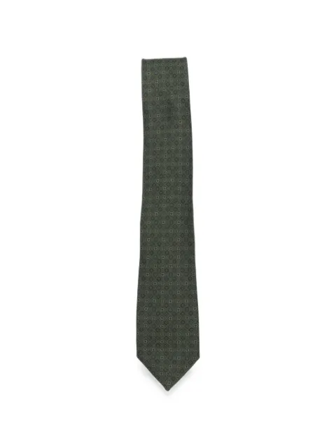 Ferragamo geometric-print tie Green 797327