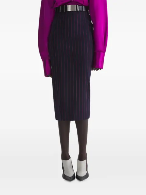 Mugler pinstripe midi pencil skirt Blue 26W1JU06171184