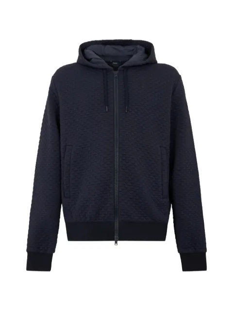 Herno textured zip-up hoodie Blue JC000046U52087