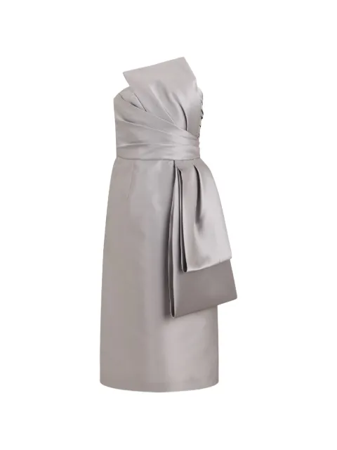 Alberta Ferretti draped bow-detail midi dress Grey A04396625