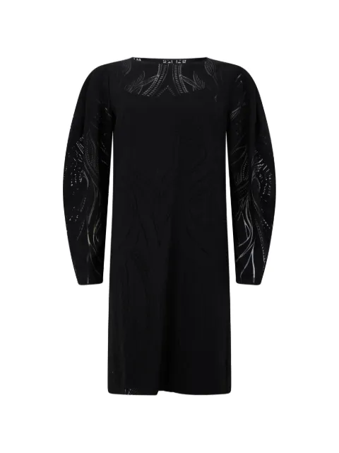 Alberta Ferretti patterned long-sleeve mini dress Black A04646640