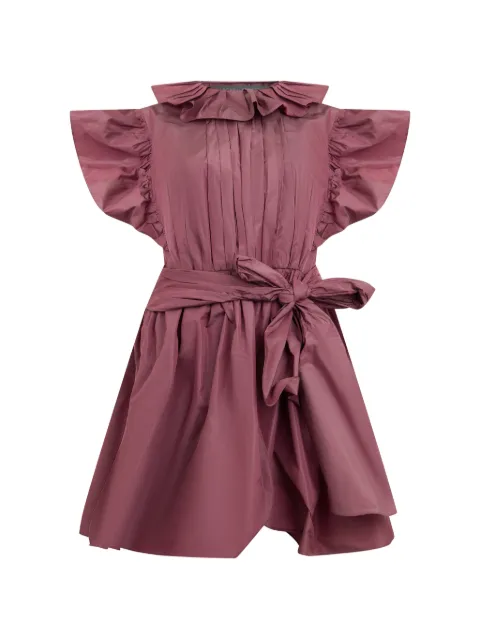 Alberta Ferretti ruffled-collar belted mini dress Pink A04416620